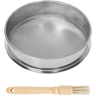 Mehlsieb Edelstahl Mehl Sieben, 120 Mesh Edelstahl Kräuterpollen Sichter, Kräuterpollensieb, Sieb Rundsieb zum Backen, Feinmaschiges Sieb für Küche Mehl Reis Nudeln Kakaopulver (20 cm)