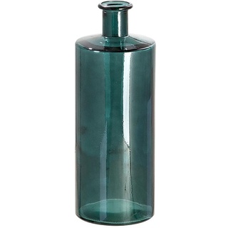 GILDE große Deko Vase XL Bodenvase aus reyceltem Glas - Glasvase Arturo - Deko Wohnzimmer Farbe: Grün Petrol Höhe 75 cm