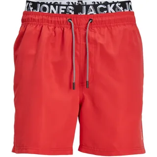 Jack & Jones Herren Badehose Badeshort JPSTFIJI Rot Solid 12227254 M