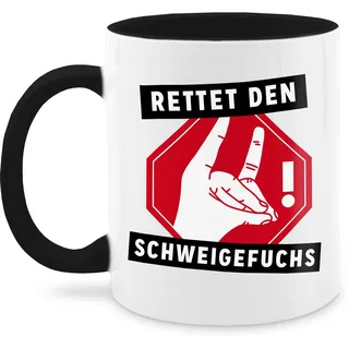Tasse Tassen 325ml - Lehrer - Rettet den Schweigefuchs - 325 ml - Schwarz - lehrerin lehrertasse teacher fuchs kaffeetasse abschlussgeschenk lehrern schule geschenke für lehrergeschenk lehrerinnen