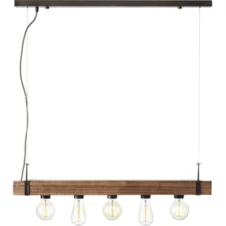 Brilliant Woodhill 5-flg. E27 30W 80 cm eckig antik/schwarz Holz