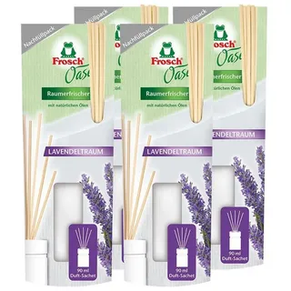 FROSCH Raumduft 4x Frosch Oase Raumerfrischer Lavendeltraum Nachfüllpack 90 ml