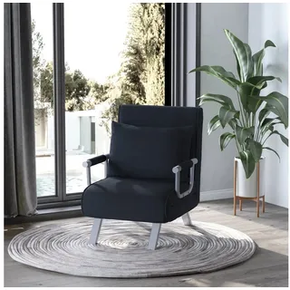 HOMCOM Sessel Schlafsessel mit Armlehne, 2-in-1 Gästebett (Klappbett, 1-St., Schlafsofa), für Wohnzimmer, Schwarz schwarz