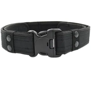 MESHIKAIER Polizei Gürtel Herren Nylon Canvas Gürtel Militär Taktische Gürtel Outdoor Sportarten Gürtel mit Plastikschnalle (Schwarz) - 125*5cm