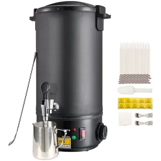 Vevor Kerzenherstellung Kit Kommerzieller Elektrischer Wachsschmelzer 10 L, 1100 W Wachsschmelzgerät Kerzenherstellungsmaschine, DIY Kerzen Selber Machen Set inkl. Dochte, Kerzengießtopf, Löffel