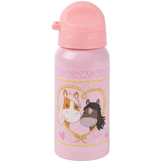 SIGIKID Edelstahl Trinkflasche Pony Love, auslaufsicher, BPA-frei, robust, leicht, Drehverschluss zerlegbar, gut zu reinigen, für Kinder 3-8 Jahre, Art.-Nr. 25286, Pferde/rosa 400 ml
