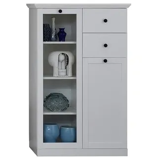 trendteam Kommode Brandson Baxter, Highboard Vitrine Wohnzimmerschrank Mehrzweckschrank Sideboard weiß