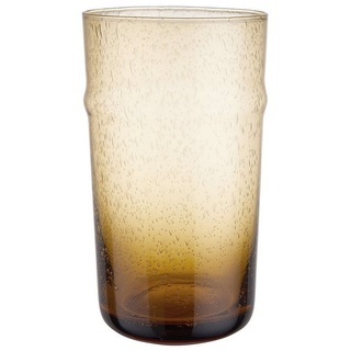 BUTLERS Glas BYRON Glas organisch mit Luftblasen 480ml, Glas, mundgeblasen gelb