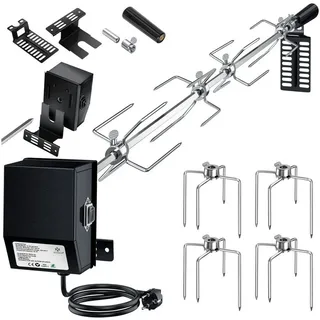 KESSER Grillspieß, Edelstahl Spieß Set 107cm passend für Weber Spirit Gasgrill schwarz