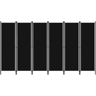 vidaXL 6-tlg. Raumteiler Schwarz 300x180 cm
