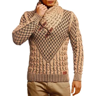 Leif Nelson Herren Strickpullover mit Schalkragen/Hochwertiger Winterpullover im Regular Fit Schnitt, ideal für Casual und Business-Looks, in vielfältigen Größen und Farben verfügbar - 3XL