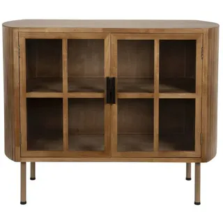Vintagehaus Vitrine Retro Sideboard Vitrine Yaz Oval mit Sprossenkorpus
