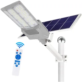 MasterLED Solar Straßenlampe Panel – 6000K Kaltweiß – 400W IP65 Grau – Fernbedienung – Wandleuchte Straßenlampe