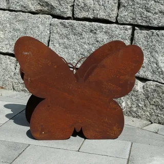 Pflanzgefäß Schmetterling rost Metall Blumentopf 31x40cm Pflanzkübel 160292