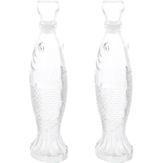 Set Mit 2 Durchsichtigen Glasvasen, 250 Ml Fassungsvermögen, Fischform Mit Deckel, Multifunktional Für Kreative Diy-dekorationen