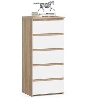 home collective Highboard 40 x 92 cm Beige / Weiß
