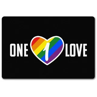 speecheese Fußmatte One Love Regenbogen Fußmatte in 40x60 cm ohne Rand 40 cm