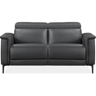 2-Sitzer PLACES OF STYLE "Lund" Sofas Gr. B/H/T: 160 cm x 97 cm x 100 cm, Kunstleder, manuelle Relaxfunktion auf linker Seite, grau 2-Sitzer Sofas mit Relaxfunktion und Kopfteilverstellung, Sitzhöhe 48 cm