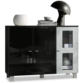 Vladon Sideboard, Hellgrau, Holzwerkstoff, 107x81x35 cm, Wohnzimmer, Kommoden & Sideboards, Sideboards