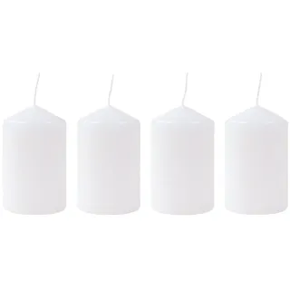 BURI Adventskerze 4er-Set Adventskranzkerzen 50x80mm weiß Weihnachtskerze Stumpenkerze (4-tlg) weiß