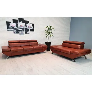 Echt Leder Sofagarnitur Varsovia 3+2 Echtleder Möbel Sofa Set Couch Garnitur