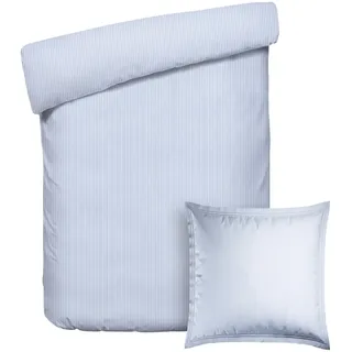 Pure Cotton 2-teiliges Einzelbett-Set – Bettbezug 140 x 200 cm und Kissenbezug 63 x 63 cm – 100% Baumwollperkal, Fadendichte 200, 122 g/m2 – weich, atmungsaktiv – Oeko-TEX® – Horizon - Hellblau