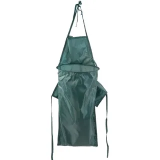 Buri Gartenschürze mit Sammelbehälter Gärtnerschürze - Schürze mit Auffangbehälter zum entleeren und 2 Seitentaschen in grün, wasserabweisend