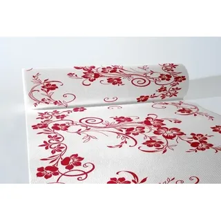 Mank Tischläufer Airlaid Katja in Bordeaux, 40 cm x 24 m | 1 Stück | Blütenranken Floral