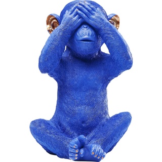 Kare Design Spardose Monkey Iwazaru, Blau, Sparschwein, Sparbüchse, Tierfigur, Geldaufbewahrung, 35x24x23 cm (H/B/T)