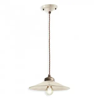Hängeleuchte Vintage Colors Eisen und Keramik Creme 1 Licht E27 30 cm