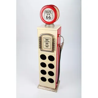 point home Weinschrank, Getränkeregal Zapfsäule mit Licht, weiß/rot, 109cm