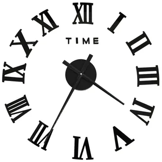 vidaXL 3D-Wanduhr 100,0 cm NA schwarz