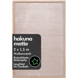 Hakuna Matte Wolkenweiche Spielmatte Baby 170 x 120 x2,5cm Tatami Matte | Coral Teppich mit leuchtenden Sternen,Hochdichter Schaumstoff, Oeko-Tex 100 zertifiziert – wasserabweisend