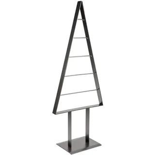 Manschin-Laserdesign Tannenbaum Metall künstlich Weihnachtsbaum Edel Hochglanz 98cm (Silber-schwarz Antique)