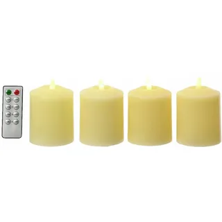 Lumineo LED Kirchenkerze 11,50cm 4er-set - D/H ca. 7.50x11.50
