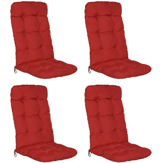 Beautissu Flair HL Hochlehner 120x50x8cm Rot 4tlg