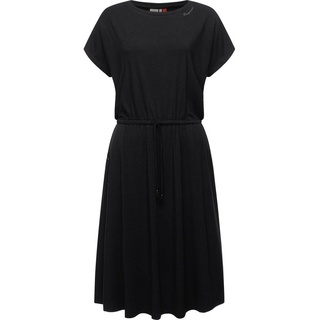 Ragwear Blusenkleid Pecori Dress stylisches, knielanges Sommerkleid mit verspielten Details schwarz S (36)