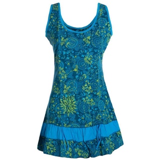 Vishes Tunikakleid Vishes - Damen Lagen-Look Jersey-Tunika Sommerkleid Träger-Kleid Elfen, Hippie, Ethno Style blau 40