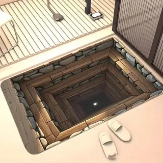 JUXDZISHW Moderner Kuscheliger Wohnzimmer Teppich Kurzflor 3D Illusion Teppich Optischer TäUschung Bodenmatte Wirbel Muster Wohnzimmer rutschfest Fußmatten Vielseitige Wohnaccessoires,G,50 * 80
