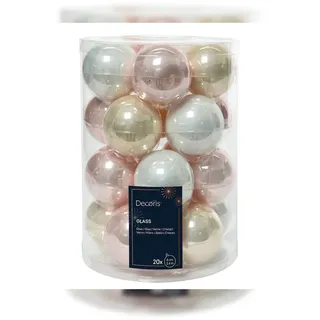 Christmas Decorations 20 Stück Christbaumkugeln Set rosa perle