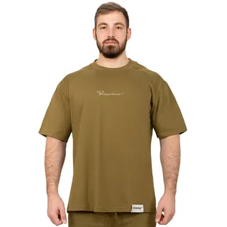 Reichstadt Trainingsshirt Herren Oversized Kurzes Hemd 22RS033 in kräftigen Farben grün S