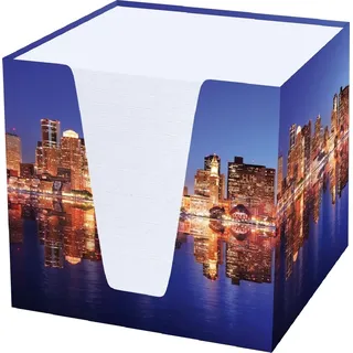 RNK Notizklotz Skyline 92x92x92mm weiß