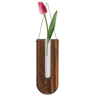 Finsink holzige Moderne Blumenvase mit U förmige Glas Wohndekor hängende Blumentopf gestellt für Schlafzimmer, Wohnzimmer und Büro