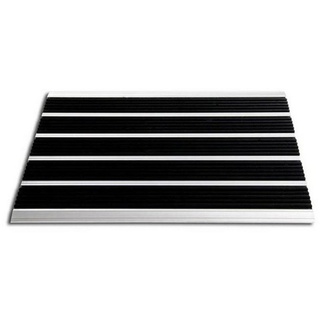 Fußmatte Lamellenmatte Double Mat, Erhältlich in 3 Größen, Sauberlaufmatte, Floordirekt, Höhe: 10 mm, mit Gummilamellen schwarz 38 cm x 60 cm x 10 mm