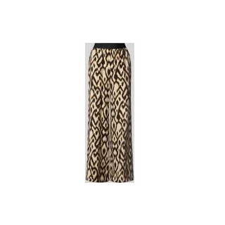 Relaxed Fit Marlenehose aus Viskose-Mix mit elastischem Bund, Black, 42/32
