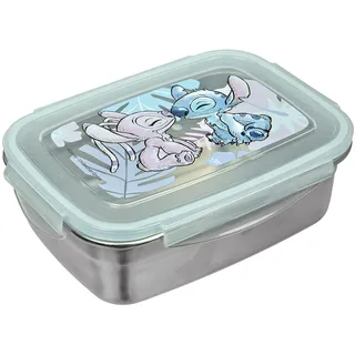 Scooli Disney Stitch Brotdose mit Gummidichtung - aus Edelstahl - 550 ml Fassungsvermögen - Sandwichbox Schule - Brotzeitdose für Kinder - Lunchbox