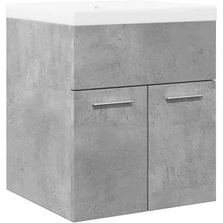 vidaXL Badmöbel-Set Betongrau 2-tlg. Holzwerkstoff