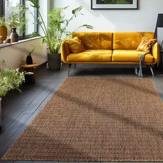 Outdoor Teppich Wetterfest im Skandinavischen Stil Vintage Design Läufer Teppich Balkon Terassen Wintergarten Teppich Küchenteppich in Farbe: Kupferfarbe, Grösse: 80 x 150 cm