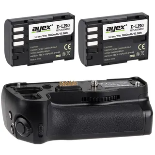 ayex Batteriegriff Set für Pentax K-3 & K-3 II Ersatz für D-BG5 + 2 x D-Li90 Akku perfekt für Hochformat Akkugriff Zubehör-Set