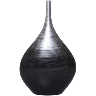 VIVANNO Bodenvase Fiberglas BELDADE Rund - Silber Hochglanz Mit Muster (1 St), 28x15x45 cm silberfarben 28 cm x 45 cm x 15 cm